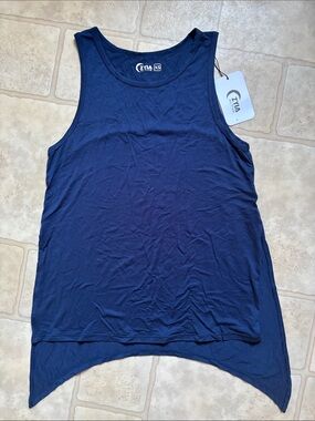 NWT ZYIA Active Navy Finesse
Long Slit Tank Top, Women's size XS New